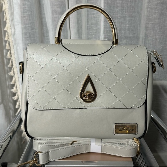 Bella Russo NEW vegan leather top handle crossbody satchel bag purse - Picture 2 of 15